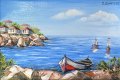 Маслена миниатюра | Картина с морски пейзаж, снимка 1 - Картини - 43020895