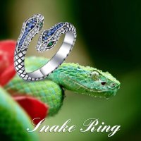 Пръстен змия със смарагди и сапфири, снимка 1 - Пръстени - 37565650