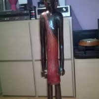 афро мъж-дървена фигура-92см-5кг-внос швеицария, снимка 4 - Колекции - 26377075