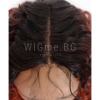 Дълга къдрава рижава лейс фронт перука Касандра, снимка 5 - Аксесоари за коса - 30140338