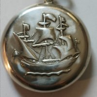 Профилактиран джобен часовник Молния/Molnija с капак вълци или кораб, снимка 9 - Антикварни и старинни предмети - 37026176