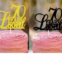 70 Years Loved 70 години годишнина юбилей брокатен мек топер за торта украса , снимка 1 - Други - 26667300