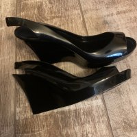 Уникални нови черни силиконови Kartell сандали на платформа , снимка 1 - Сандали - 36967450