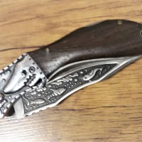Сгъваем руски джобен нож с гравиран Акула+калъф-сталь 65х13, снимка 8 - Ножове - 28100258