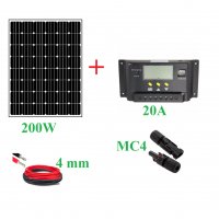 200W Монокристален соларен панел с 20А контролер