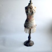 50см манекен, форма на рокля, ръчно декорирана, снимка 1 - Декорация за дома - 43353612
