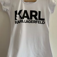 Karal Lagerfeld бяла дамска тениска , снимка 4 - Тениски - 32585543