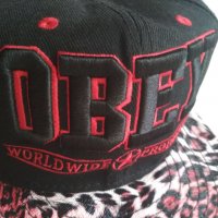 Унисекс бейзболна шапка Snapback с права козирка на OBEY в черно, снимка 3 - Шапки - 33001788