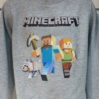 Нова детска ватирана блуза с дълъг ръкав Minecraft (Майнкрафт) в сив цвят, снимка 2 - Детски Блузи и туники - 38507153