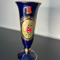 Немска кобалтова ваза №4826 , снимка 1 - Антикварни и старинни предмети - 43169565