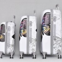 Комплект 3 куфара ABS с пеперуди, снимка 3 - Куфари - 44132681