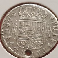 Сребърна монета 2 реала 1721г. Филип пети Мадрид Испания 28458, снимка 2 - Нумизматика и бонистика - 42987449