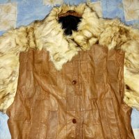 Българско палто от естествена кожа и бяла лисица, снимка 2 - Палта, манта - 38732944