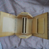 стара дървена пирографирана кутия - табакерта, снимка 2 - Антикварни и старинни предмети - 32842738