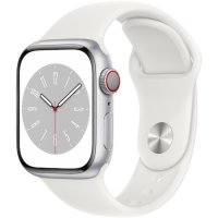 Apple Watch 8, GPS, Cellular, Корпус Starlight Aluminium 41mm, Starlight Sport Band, снимка 2 - Смарт гривни - 38016677