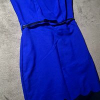 Елегантна синя рокля по тялото, снимка 1 - Рокли - 38659102