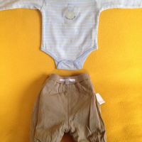 0-3м лот 7бр френски дрешки за момче ромпър гащеризон боди панталон, снимка 3 - Бебешки гащеризони - 36520956
