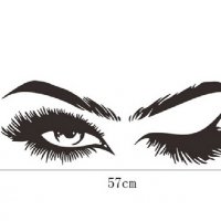 Секси поглед намигане черни очи самозалепващ стикер лепенка за стена, снимка 3 - Други - 32481146
