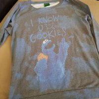 Original Vintage SESAME STREET ELMO COOKIE MONSTER Crewneck Sweatshirt, снимка 1 - Суичъри - 38497774