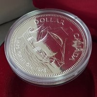 1 сребърен долар 1979 година Канада Елизабет II сребро в ТОП качество, снимка 3 - Нумизматика и бонистика - 35285134
