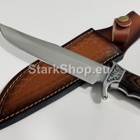 Уникален масивен ловен нож с кожена кания, снимка 3 - Ножове - 38417192