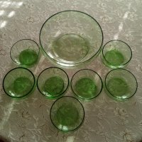 Зелен стъклен сервиз, снимка 3 - Сервизи - 43368170