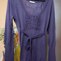 Лилава блуза фино плетиво. Размер: М. , снимка 1 - Блузи с дълъг ръкав и пуловери - 40521482