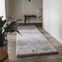 Kилим изкуствен заек , модерен килим с косъм , розов килим , сив килим, снимка 3 - Килими - 36358565