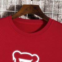 Унисекс Мека Ватирана Блуза в Ярко Червен Цвят с Уникална Щампа / Готин Дизайн, снимка 5 - Блузи - 39564294