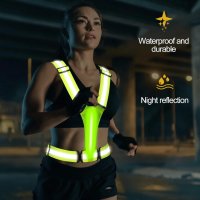 Qixiang Светлоотразителна жилетка за бягане, USB акумулаторна LED светеща, снимка 3 - Спортна екипировка - 44071280