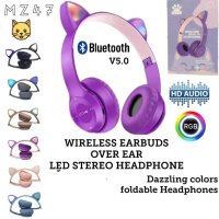Светещи безжични слушалки с котешки уши, снимка 1 - Слушалки и портативни колонки - 40453841