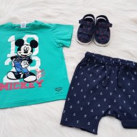 Тениска Мики Маус и къси панталонки 12-18 месеца , снимка 12 - Комплекти за бебе - 33257386