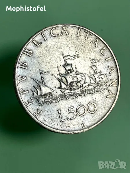 500 лири 1959 г, Италия - сребърна монета, снимка 1