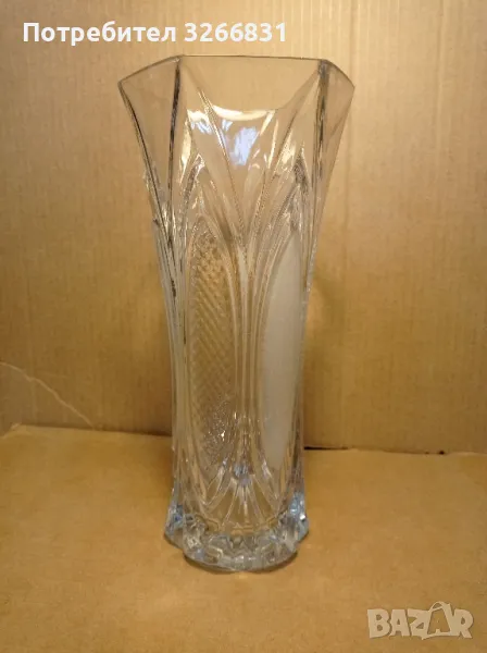 стъклена винтидж ваза за цветя , снимка 1