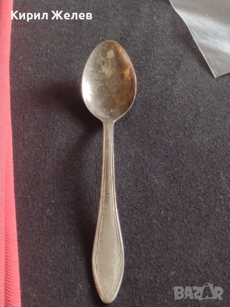 Лъжичка за кафе, чай стара качество и стил с печат П. ДЕНЕВ НЕРЪЖДАЕМА 31656, снимка 1