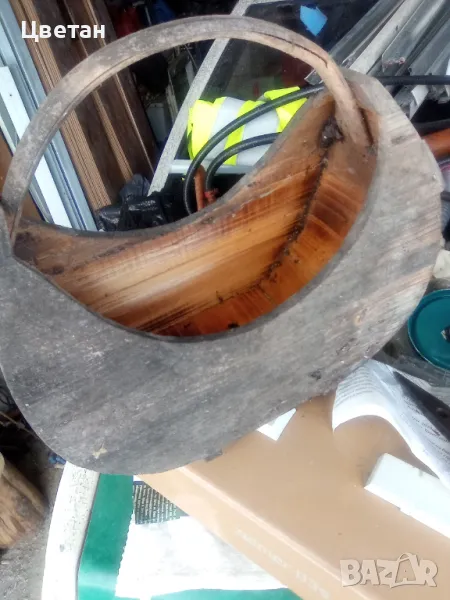 Дървена кошница антика , снимка 1