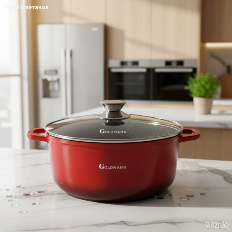 Тенджера Goldmann GM-7328R / GM-7324R, мраморно покритие, снимка 1