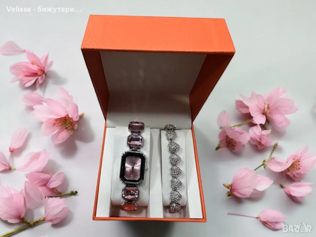 Луксозни дамски часовници с декоративни камъчета, снимка 1