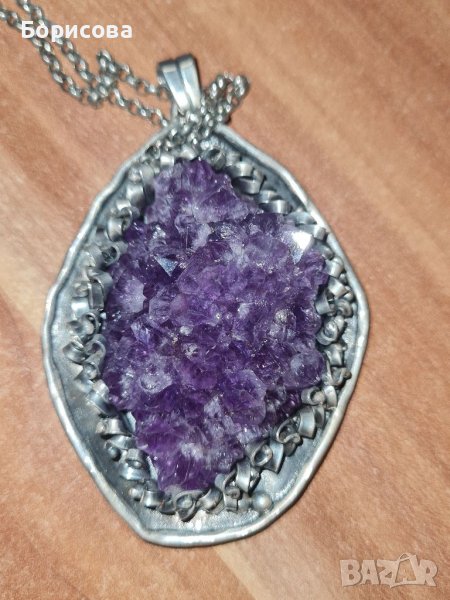 Колие с аметистов кристал, снимка 1