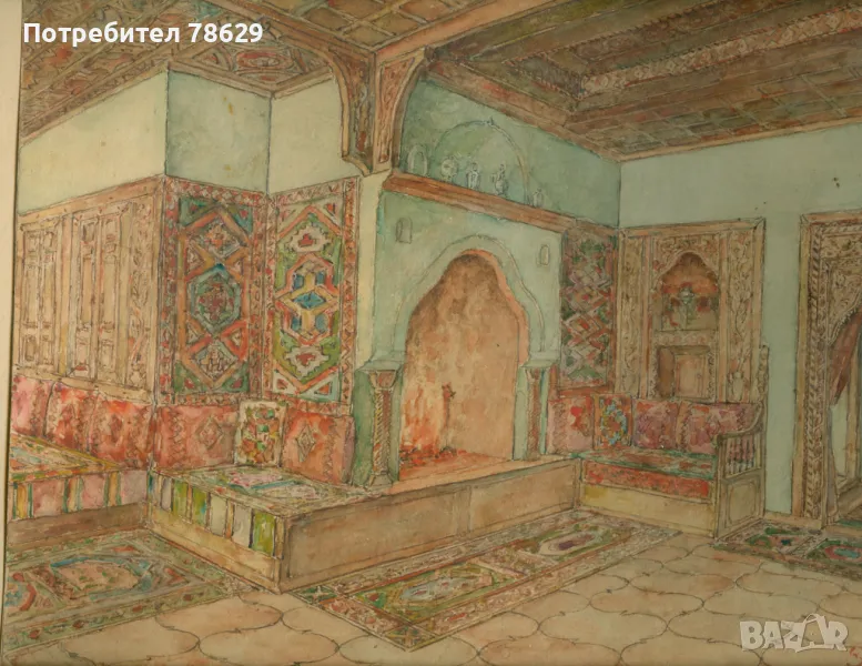 ХРИСТО КАБАКЧИЕВ - АКВАРЕЛ 1947 - ОРИГИНАЛ, снимка 1