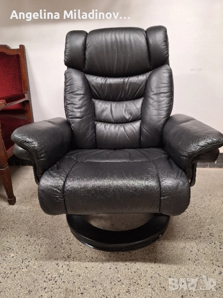 Фотьойл, кресло от естествена кожа със зони за релакс , снимка 1