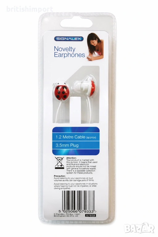 Слушалки тапи със дизайн на калинки, снимка 1