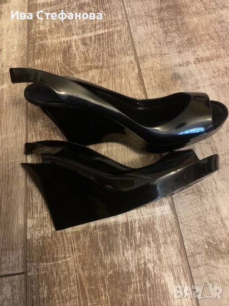 Уникални нови черни силиконови Kartell сандали на платформа , снимка 1