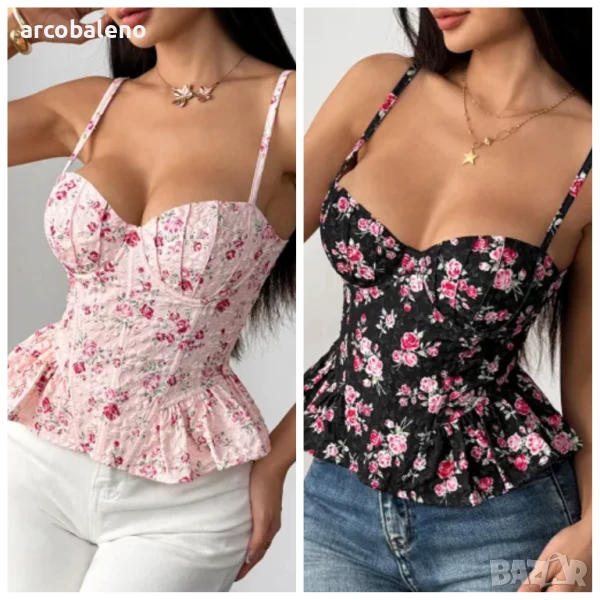 Дамски секси топ с връзки и гол гръб, 2цвята , снимка 1