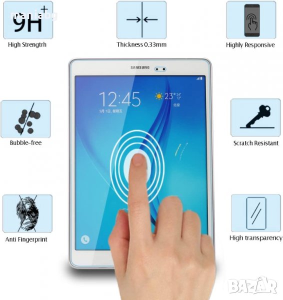Закален стъклен протектор за Samsung Galaxy Tab A TECHKUN, снимка 1