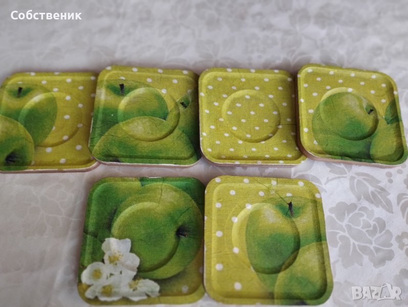 Симпатични дървени подложки за чаши, снимка 1