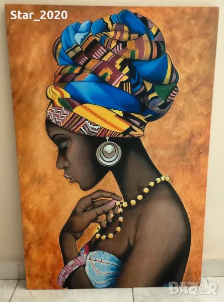 Светеща картина с LED осветление - жената 04, снимка 1