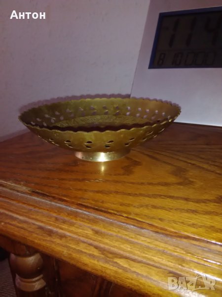 Стара бронзова купа/бонбониера., снимка 1