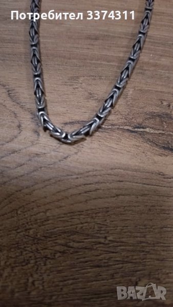 Сребърен синджир,кралска плетка,кръгъл33 грама, снимка 1