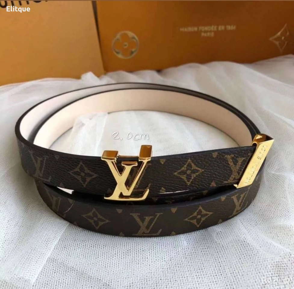 колан от естествена кожа в кутия 2см Louis Vuitton , снимка 1